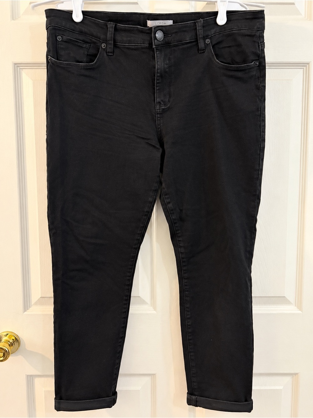 STS Blue Women’s Black Skinny Jeans Cropped Hem Stretch Denim